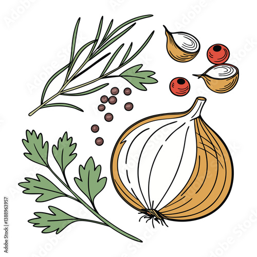 
Cebola, rama, cabeça de cebola com casca, Frutas, verduras, temperos frescos. Isolados em fundo branco. 