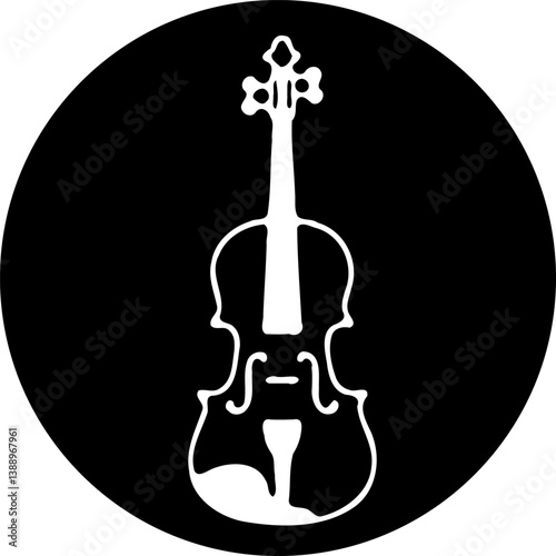 Elegant Violin Silhouette on a Dark Background