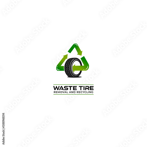 Waste tire recycling logo.