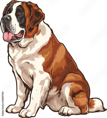 Cute Saint Bernard Dog
