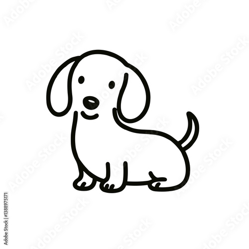 vector illustration of dachshund dog