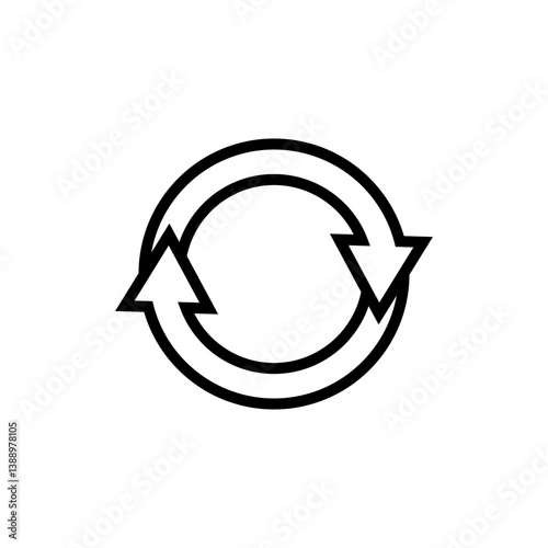The circular arrows move one after the other in a circle. Two semicircular arrows rotate. Vector illustration.