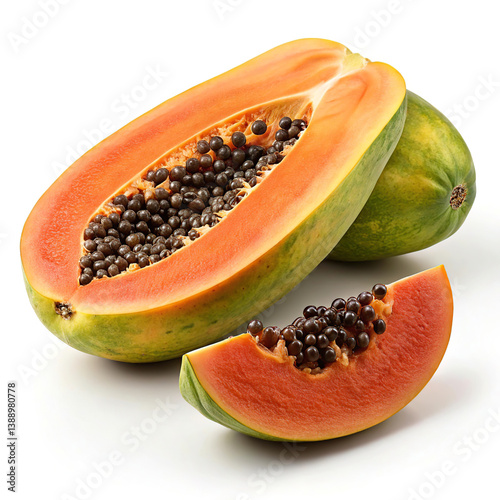 Wallpaper Mural papaya on white Torontodigital.ca