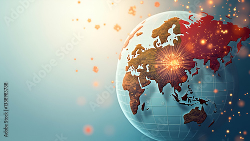 Sophisticated Imagery of International Relations: Refined Diplomatic Symbols & Cultural Elements Showcasing Strategic Partnerships & Global Unity in Photo Stock