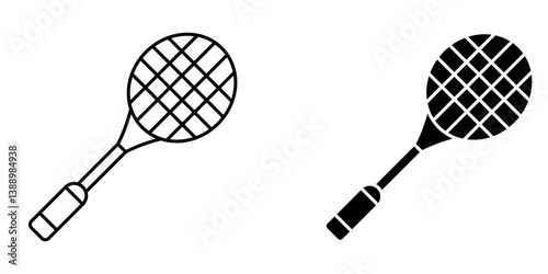 Badminton   Icon – Line & Glyph Style