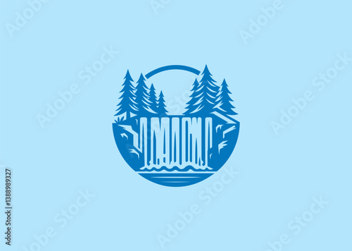Waterfall logo with flowing, natural elegance