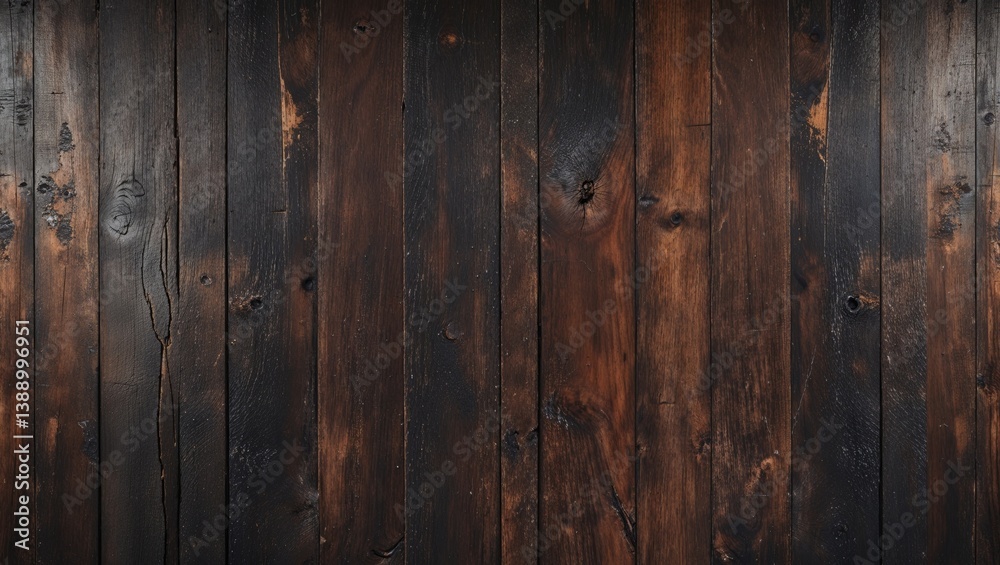 Naklejka premium Dark Brown Wooden Texture Abstract Grunge Background.