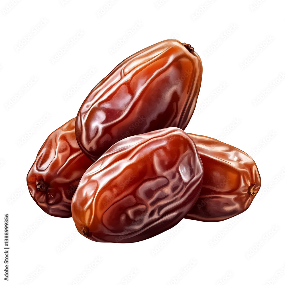 Rich Brown Dates Gleaming Under Soft Light. AI Generated Rich Brown Dates Gleaming Under Soft Light. AI Generated