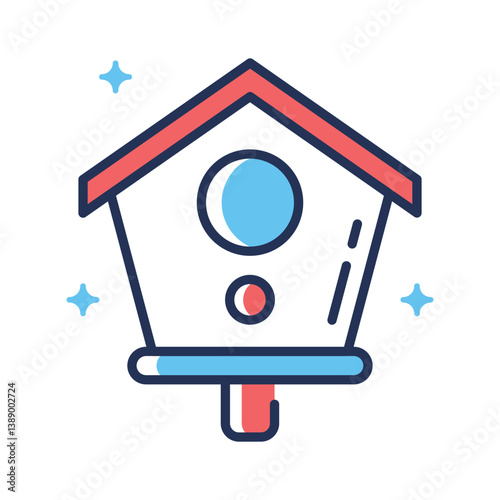 Download premium flat outline icon of wooden birdhouse