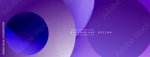 Abstract purple design. Overlapping circles create dynamic gradient effect. Minimalist style, modern aesthetic. Smooth transitions, vibrant colors.