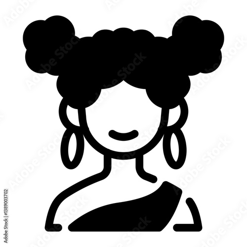 This African girl icon is suitable for Africa, Africa Day, etc
