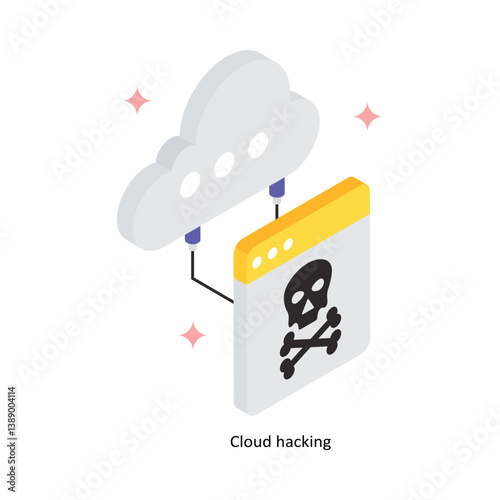 Cloud hacking Concept Isometric Style Illustrations. Eps 10 File