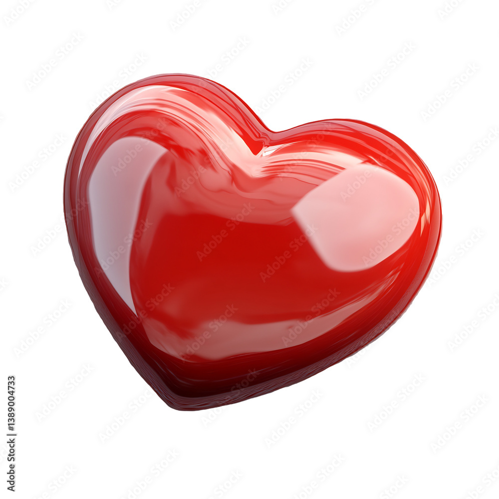 Shiny Red Heart 3D Render Warm Light Reflects Beautifully. AI Generated Shiny Red Heart 3D Render Warm Light Reflects Beautifully. AI Generated