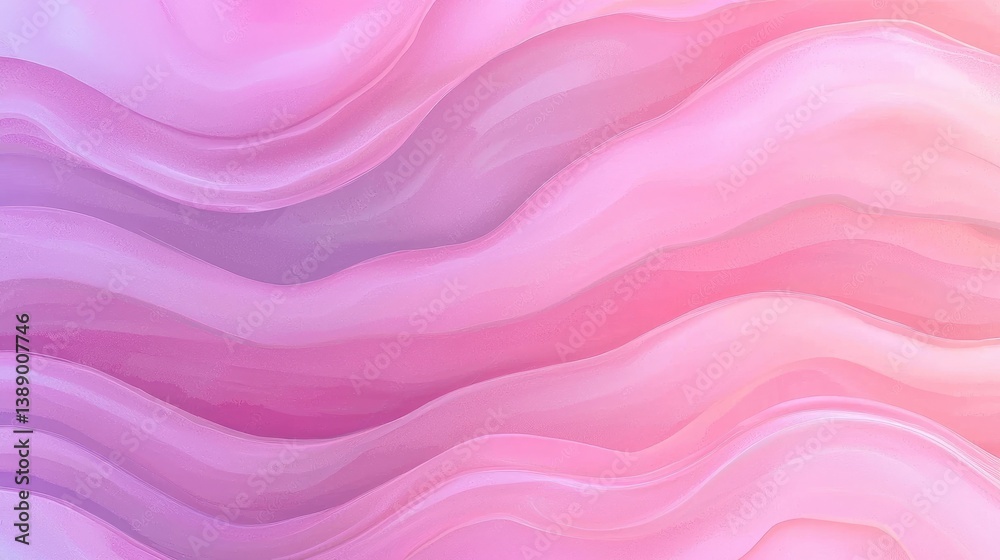 Obraz premium Soft, flowing, pastel waves of pink and purple. A smooth, liquid abstract design