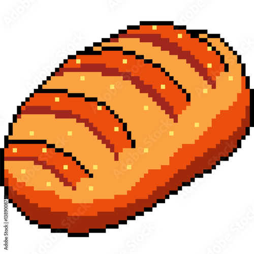pixel art of bakery bread meal