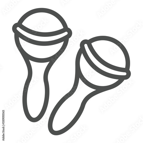Maracas pair line icon, musical instruments concept. Vector graphics. Festival maracas, instrument sign on white background, outline style icon for mobile or web design.