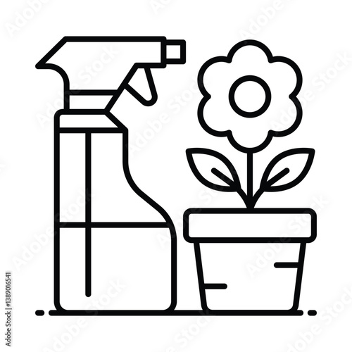 Spray Bottle vector outline icon. EPS 10 file