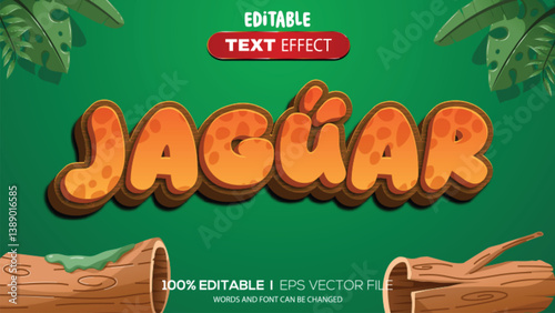3d text effect animal jaguar