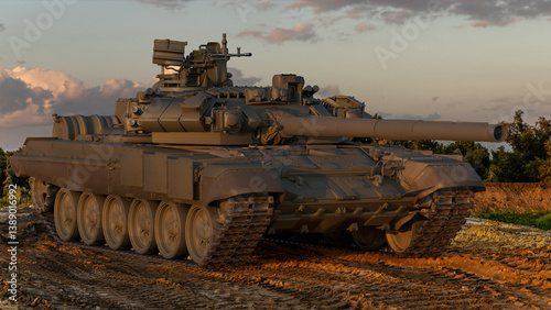 Basic tank of Soviet design on the battlefield