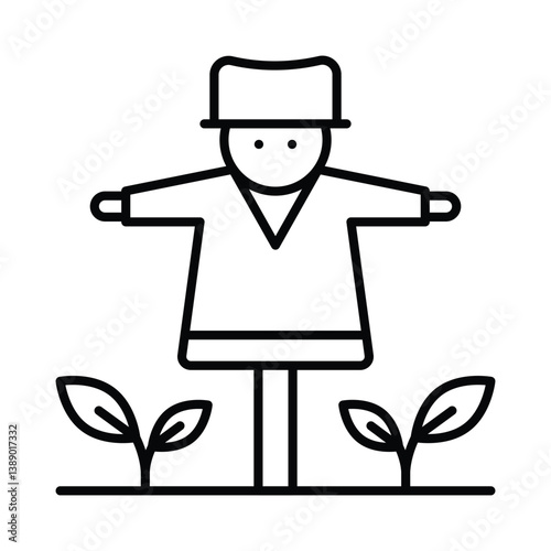 Strawman vector outline icon. EPS 10 file