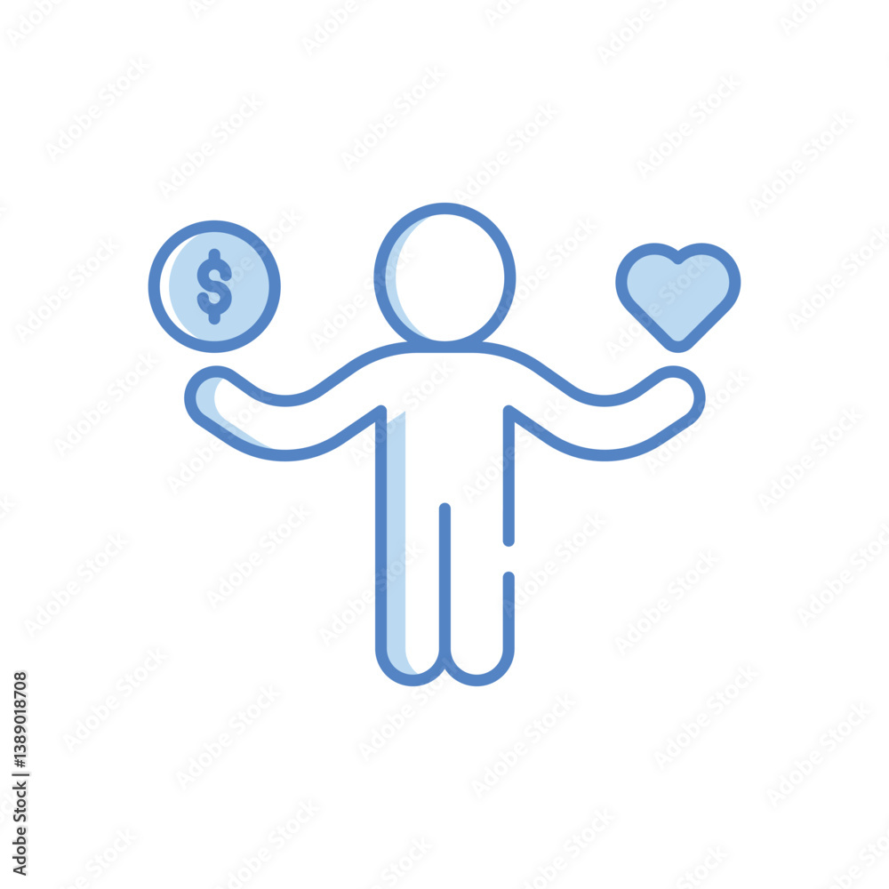 Obraz premium Work Life Balance Vector icon