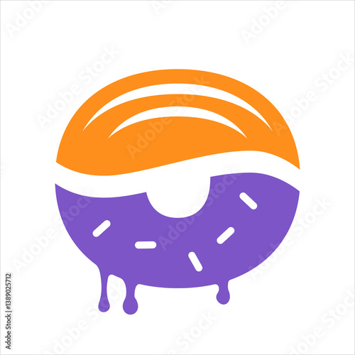 Simple Logomark a donut made with playful and appetizing style and colors