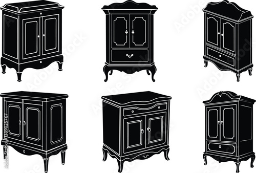 Side Cabinet silhouette vector