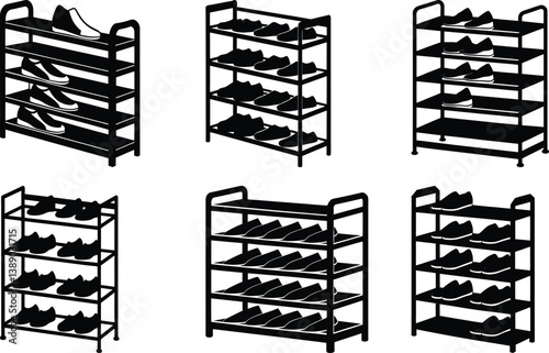 Shoe Rack silhouette vector