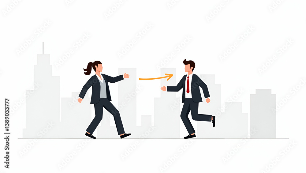 Fototapeta premium Exploring Strategic Alliances: A Cute Vector Illustration of Multilateral Partnerships and Collaborative Initiatives in Premium Photo Stock