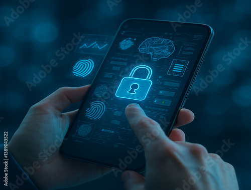 Wallpaper Mural Mobile Cybersecurity and Data Protection Concept Torontodigital.ca