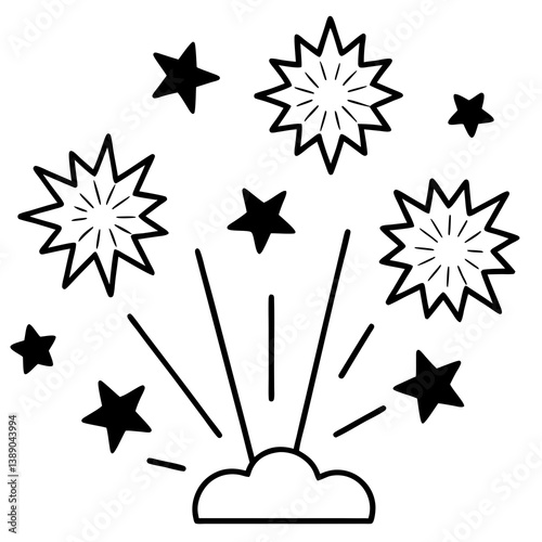 Firecracker Frenzy Vector - Printable Festive Fireworks Graphic Design File
