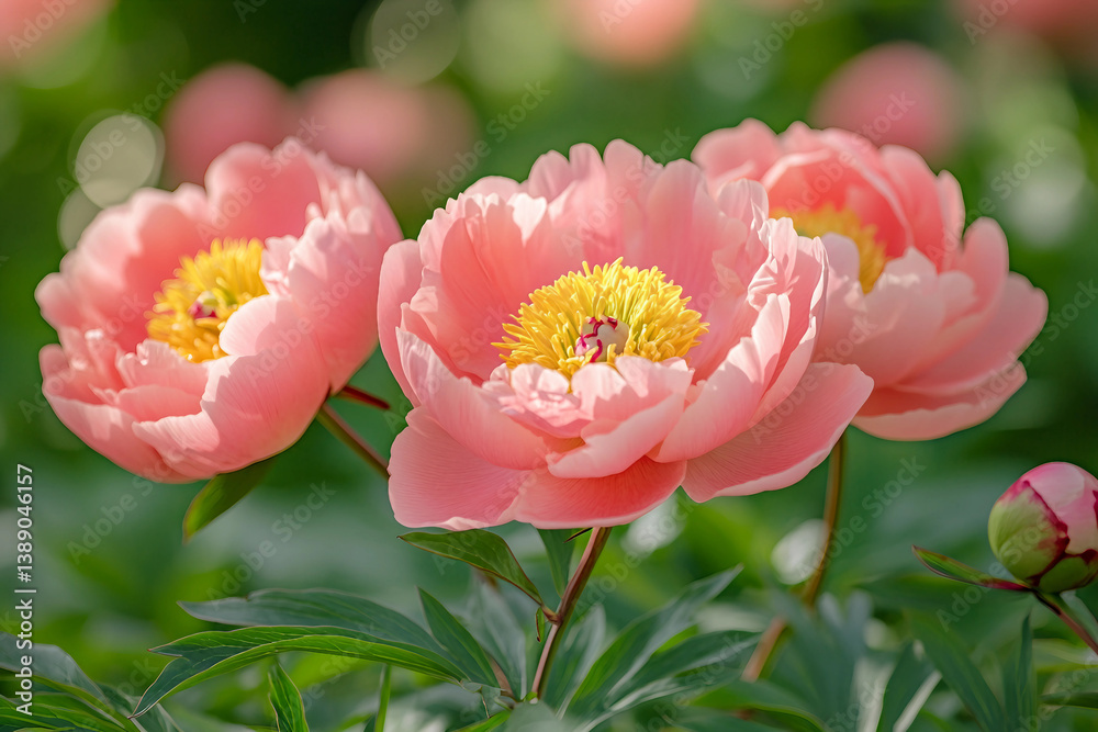 Fototapeta premium Colorful flowers blossom in garden generative ai picture