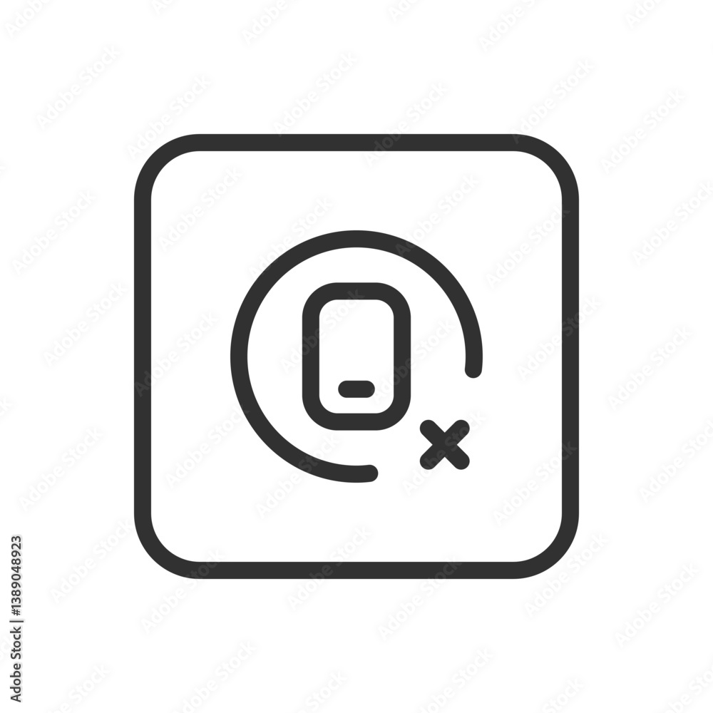 Mobile Devices with Cross – Mobile Device Icon with Delete Action Mobile Devices with Cross – Mobile Device Icon with Delete Action