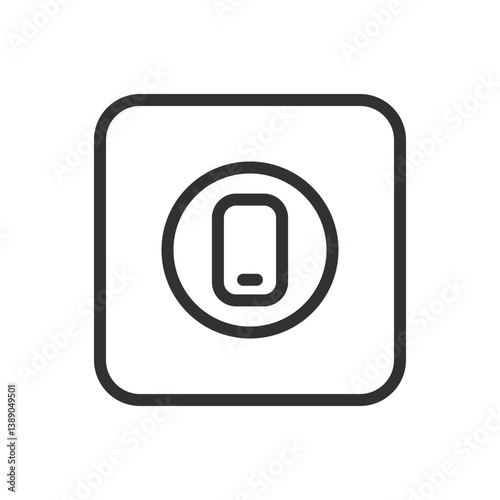 iPhone Mobile Device in Circle Icon – Modern Technology Symbol for Digital Devices