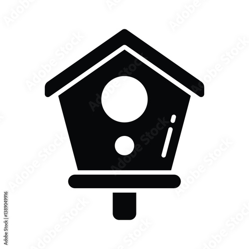 Download premium glyph icon of wooden birdhouse
