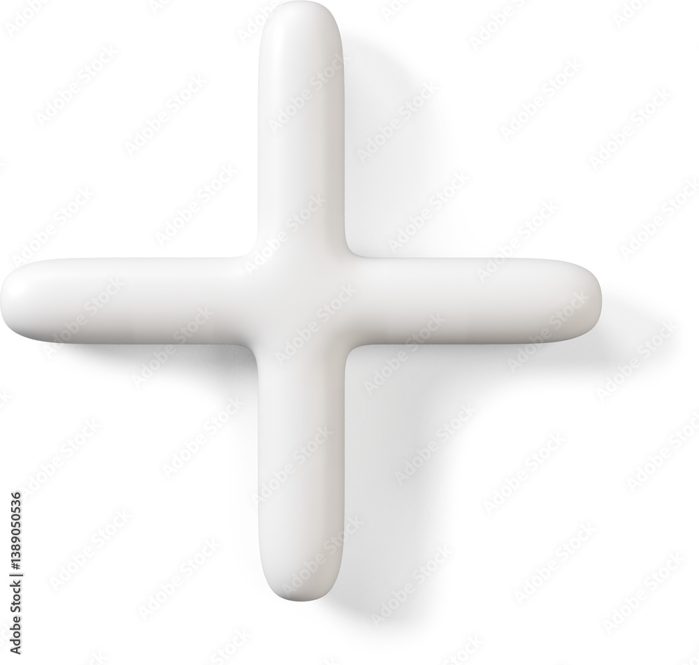 Fototapeta premium White plus icon