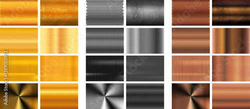 Variety of Metallic Textures and Patterns Displayed