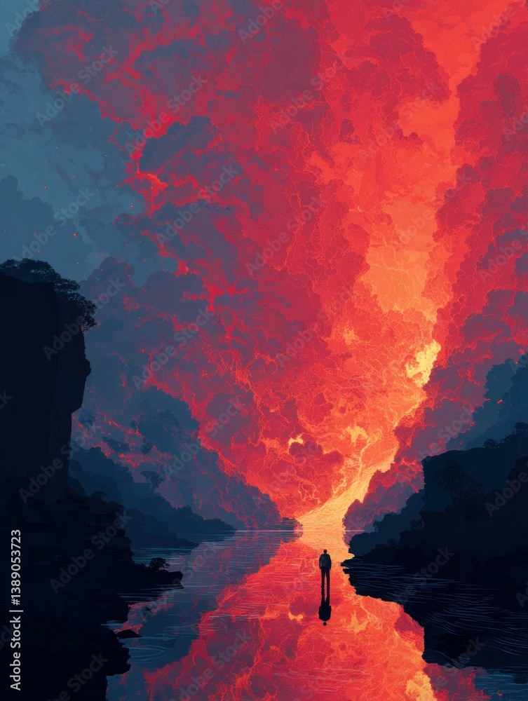 forest fire and volcanic eruption.