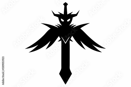 cursed sword silhouette vector illustration  