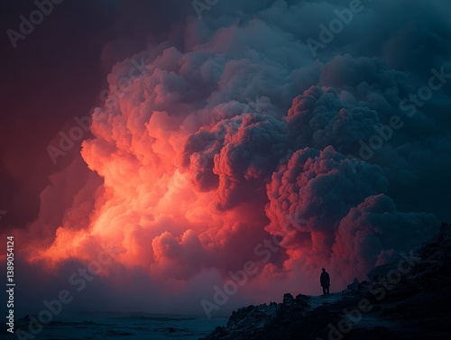 Obraz na płótnie forest fire and volcanic eruption. w salonie