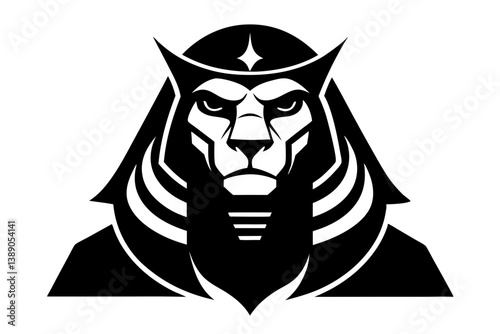 sphinx face silhouette vector line art 