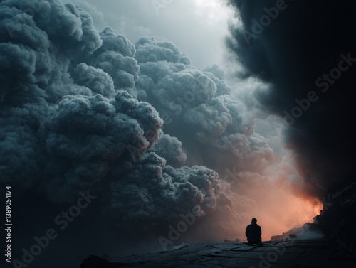 Obraz na płótnie forest fire and volcanic eruption. w salonie