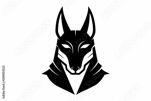 anubis mask silhouette vector illustration  