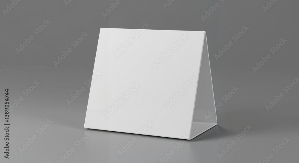 Blank Table Tent Card Display on Gray Background Blank Table Tent Card Display on Gray Background