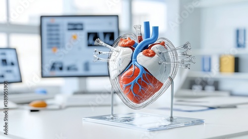 Wallpaper Mural Virtual Heart in Hands – Cardiology and Healthcare Concept Torontodigital.ca
