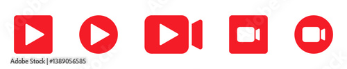 Set of isolated icons for streaming, live broadcast, blog, television, shows, live performances, news etc. Vector