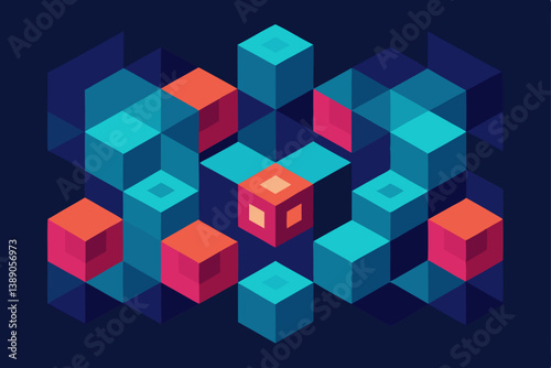 abstract colorful cubes