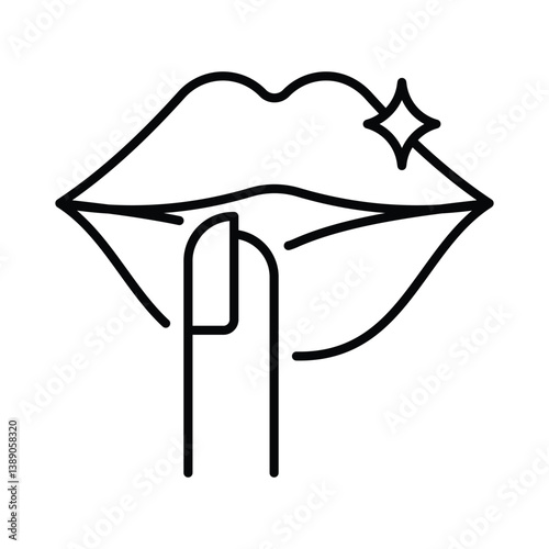 Secret vector outline icon. EPS 10 file
