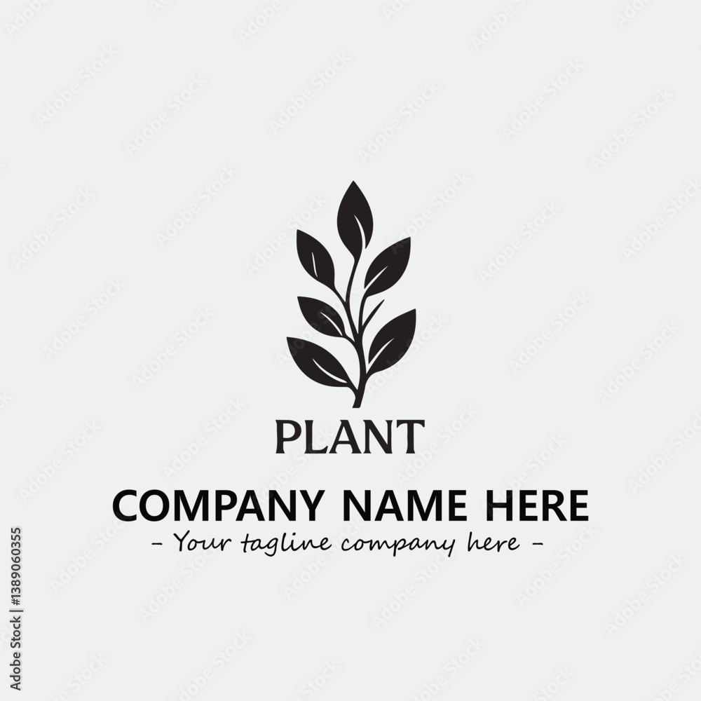 Plant illustration for logo company black and white vector image
Plant illustration for logo company black and white vector image