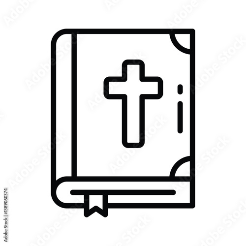 Easy to use outline icon depicting bible holy book